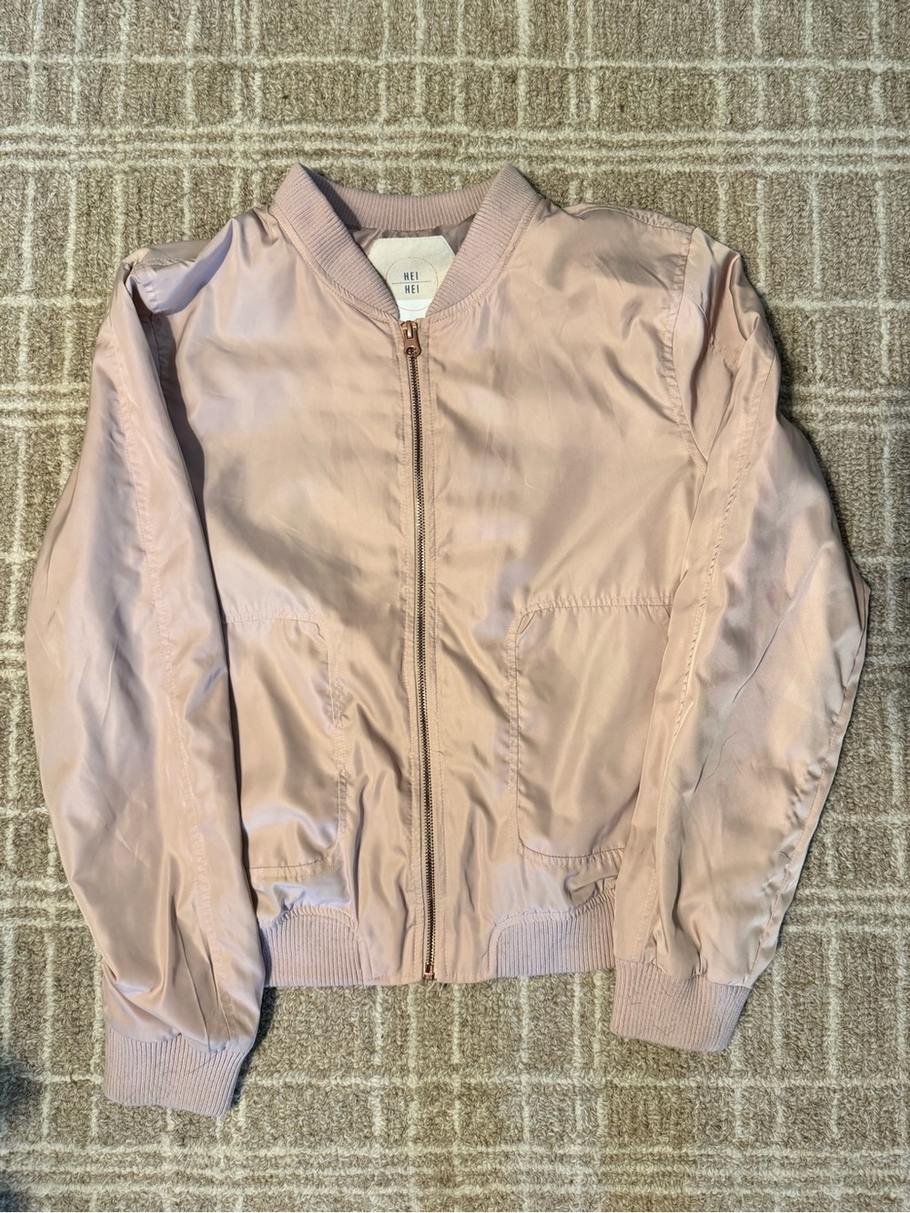 Anthropology Women's Light Pink Bomber Jacket
